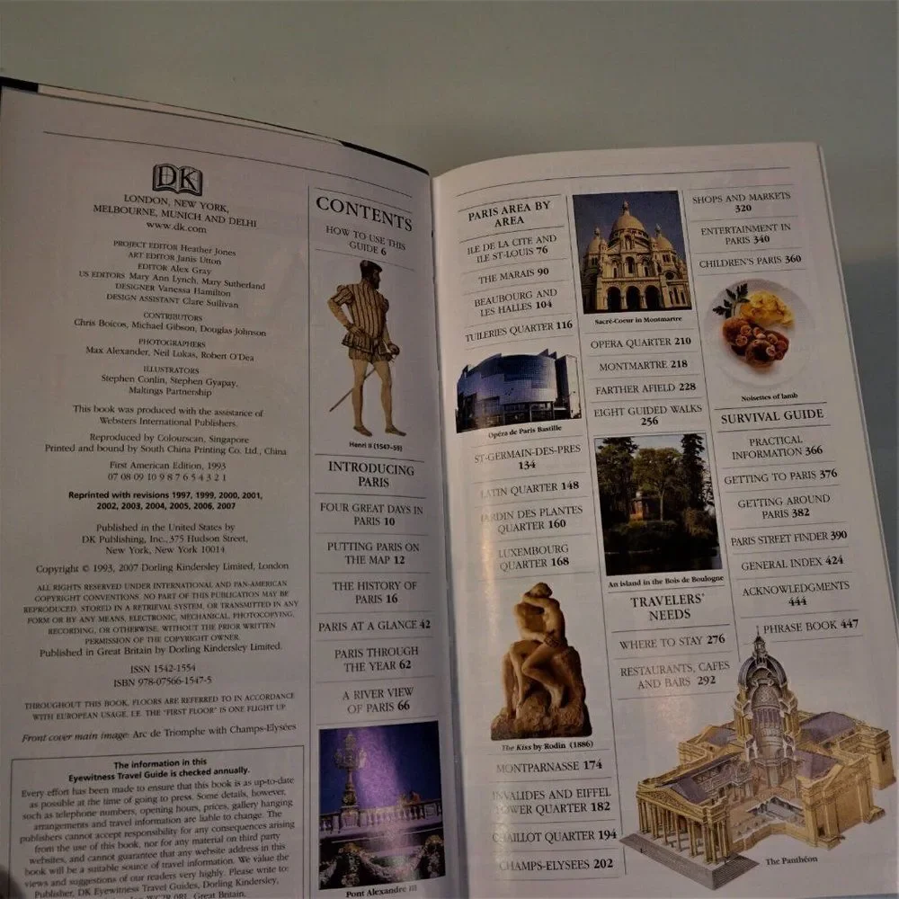 Paris France DK Eyewitness Travel Guides 2007 Illustrated Softcover -